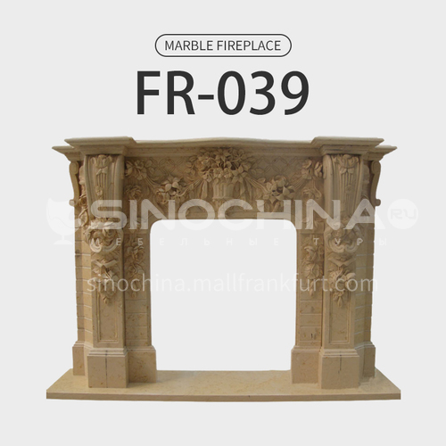Natural stone European luxury style fireplace FR-039